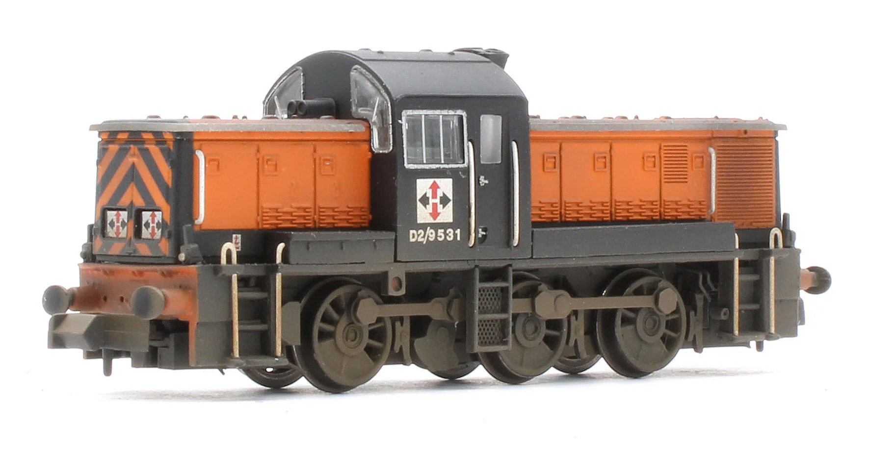 372-954W Bespoke Weathered Class 14 D2/9531 NCB British Oak Orange & Black Diesel Locomotive - Image 4