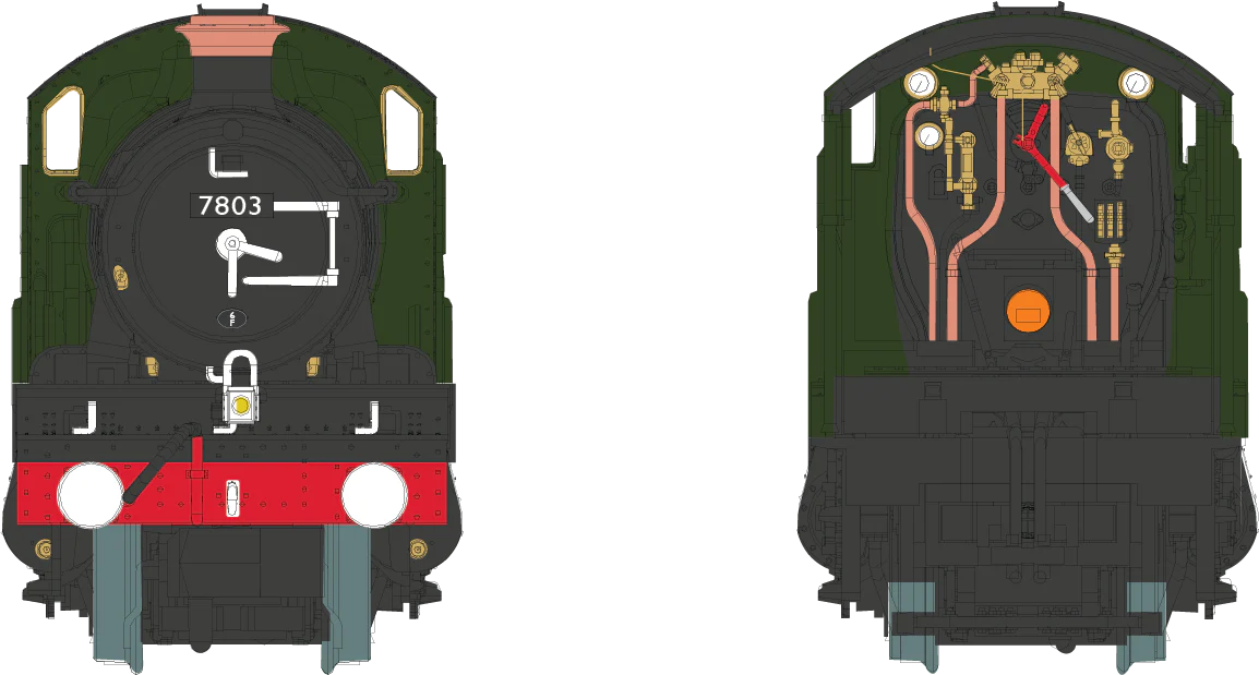 2S-001-010 4-6-0 Barcote Manor 7803 BR Lined Green Late Crest Steam Locomotive - Image 3