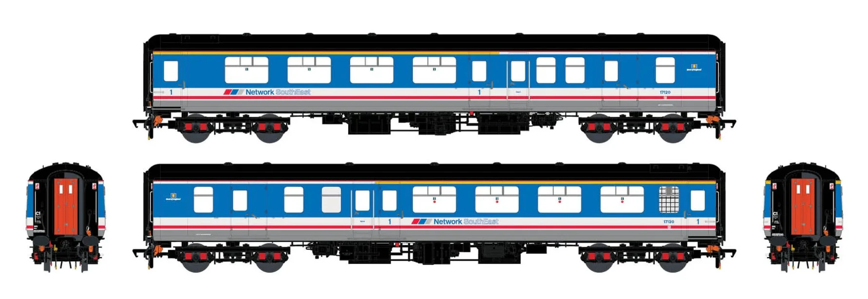 BR Mk.2c (large toilet window) BFK 17120 Network SouthEast w/West of England route branding