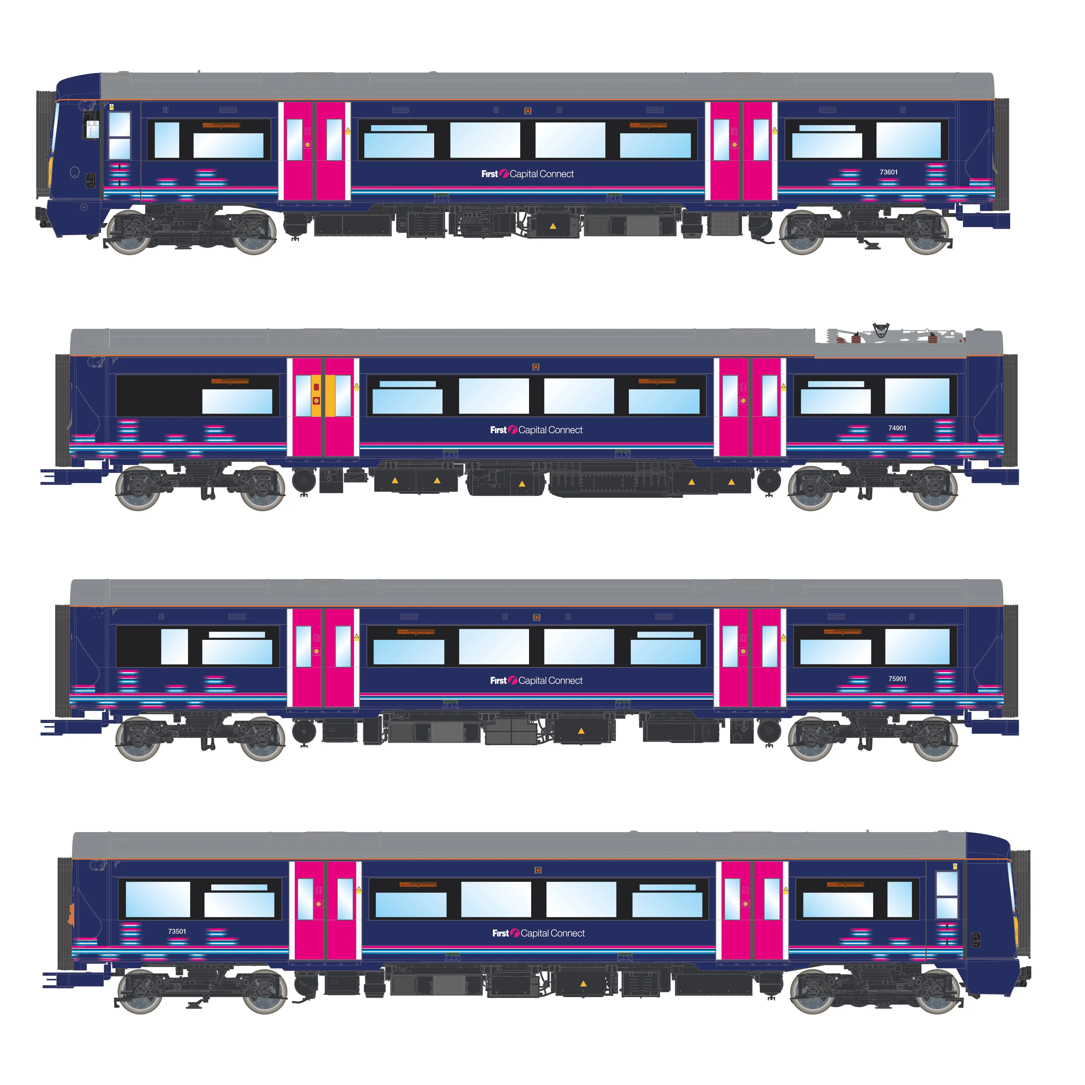 ACC3053 Class 377 'Electrostar' 4-car EMU 377501 First Capital Connect 'Urban Lights' Blue