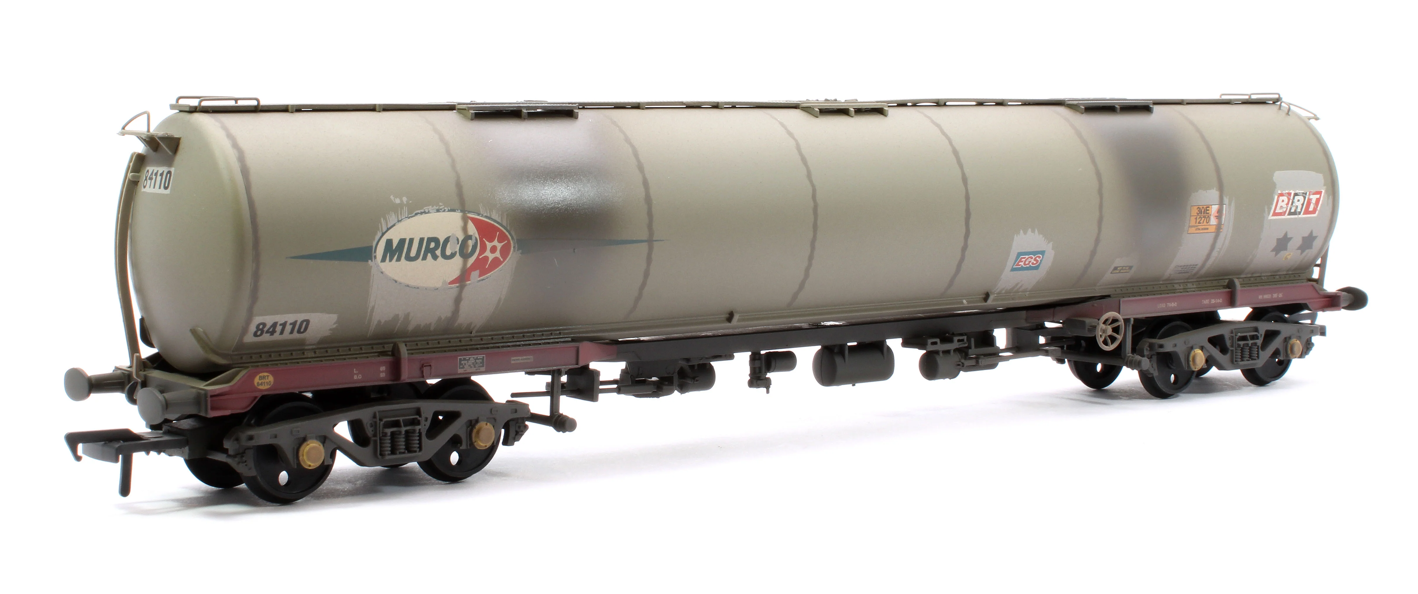 38-119B BR 102T TEA Bogie Tank Wagon Debranded (ex-Murco) Grey No.84110 - Weathered - Image 3