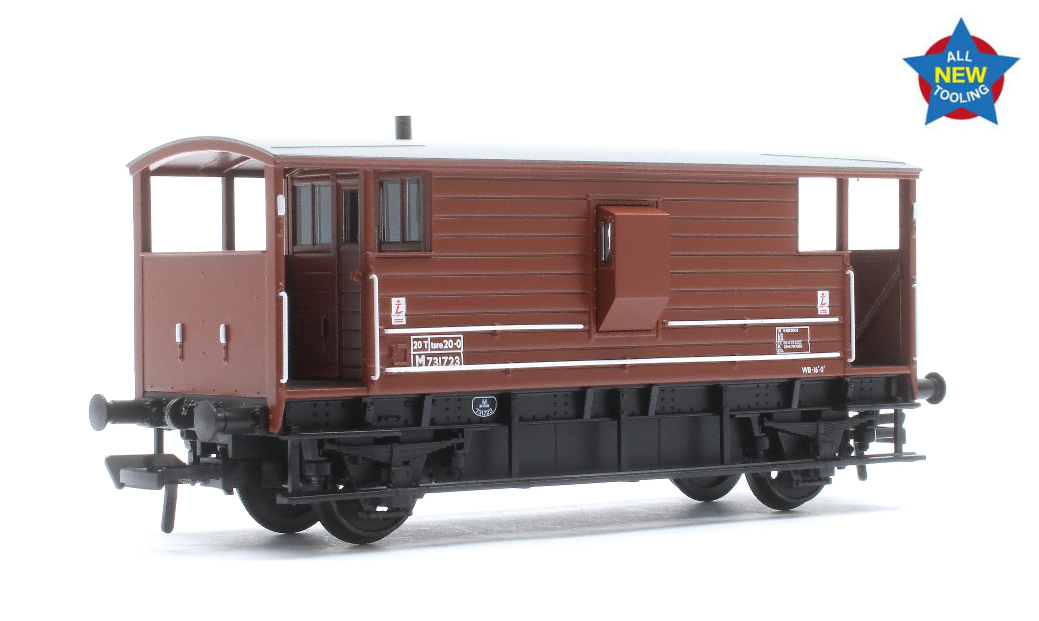 38-978 LMS 20T Brake Van BR Bauxite (Late) No. M731723
