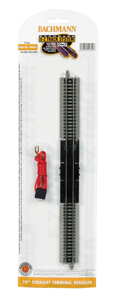 10" Straight Terminal Rerailer w/Wire (1/Card)