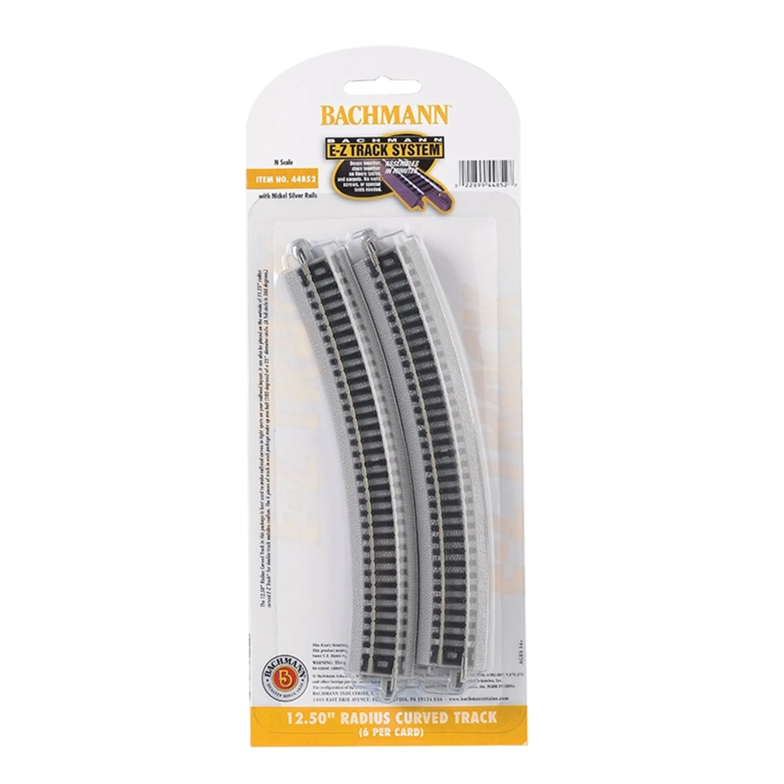 44852 12.50 Radius Curved Track 6 Card (N)