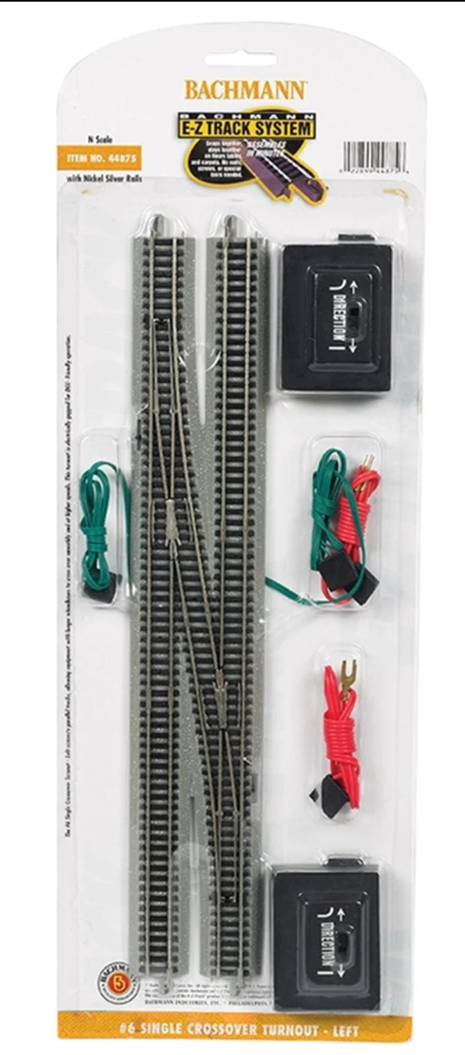 44875 #6 Single Crossover Turnout - Left (1/Card)