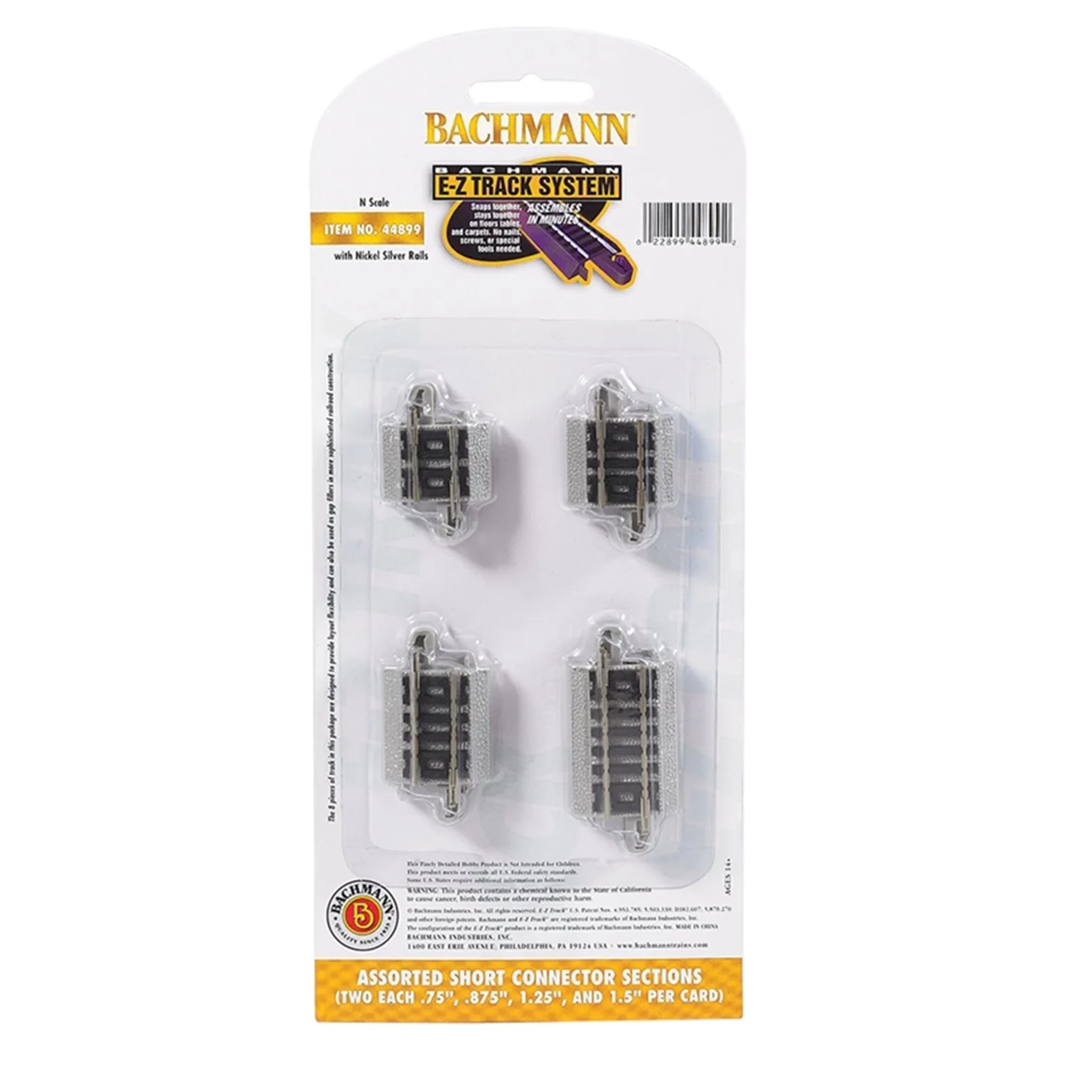 44899 N Scale E-Z Track Assorted Short Connector Sections