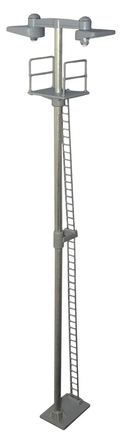 Dustpan Twin Head Tall Yard Lamp (Yellow Led) Silver Ladder
