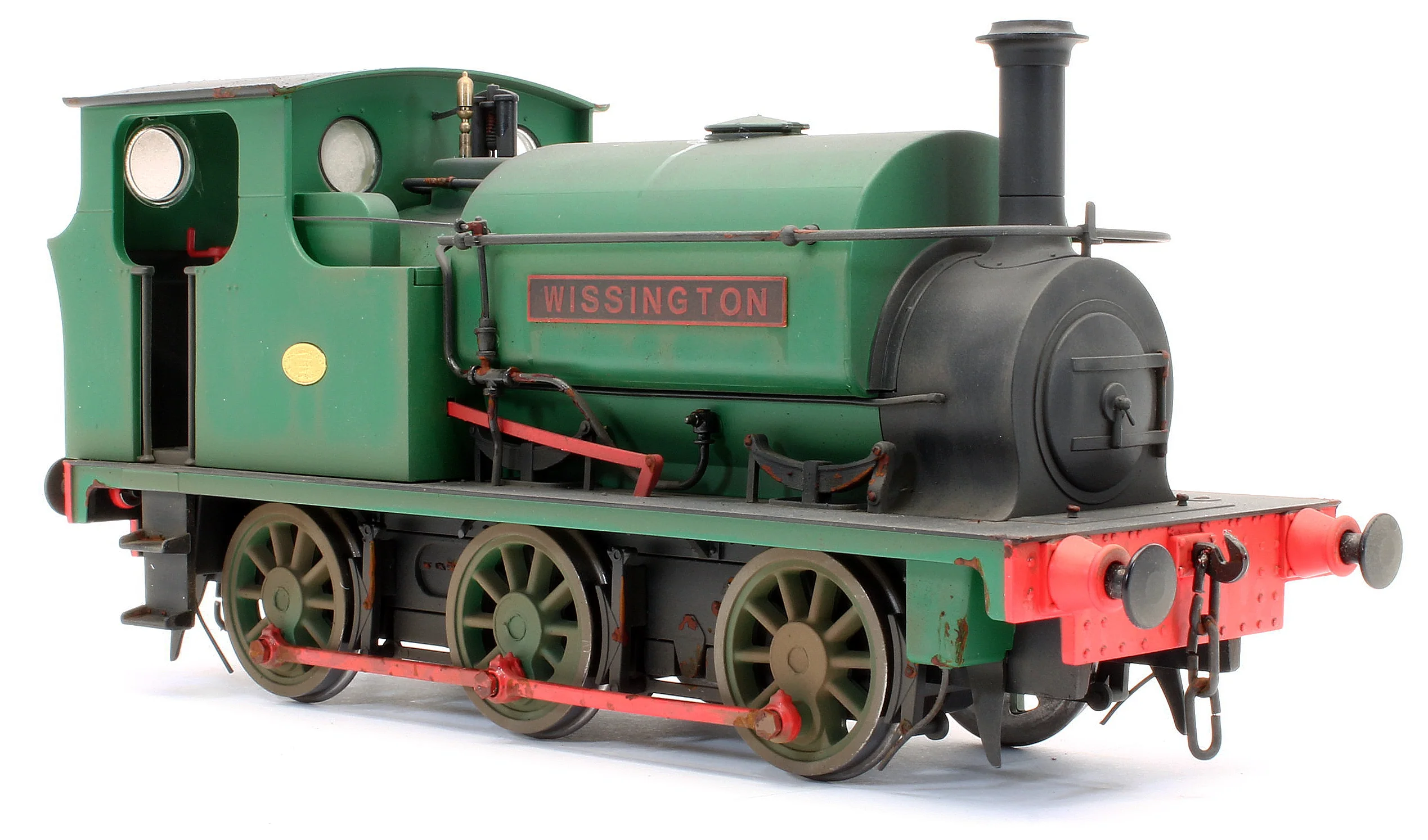 Bespoke Weathered Hudswell Clarke 'Wissington' 0-6-0 Tank Green Steam Locomotive - Heavy Finish, Nameplate Added, Works Plate Added - Image 9