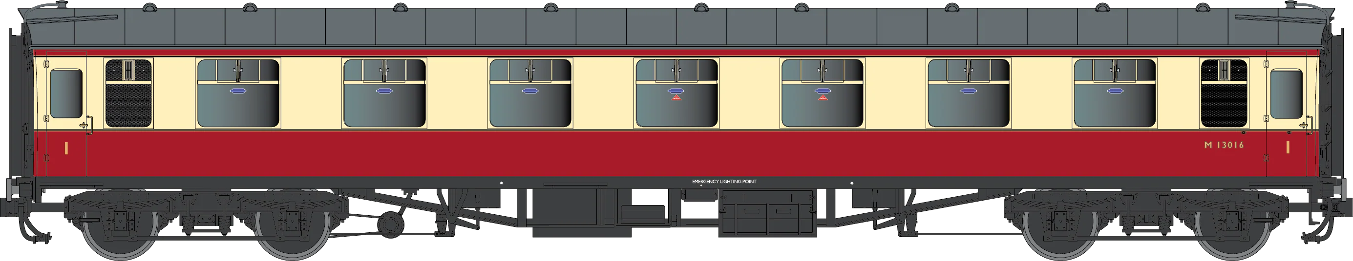 7P-002-152D BR Mk1 Crimson & Cream FK M13016 Midland Region - DCC Fitted