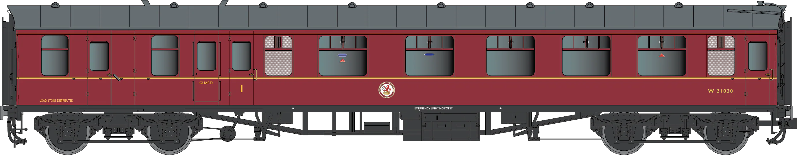7P-002-001D BR Mk1 Maroon BCK W21020 Western Region - DCC Fitted