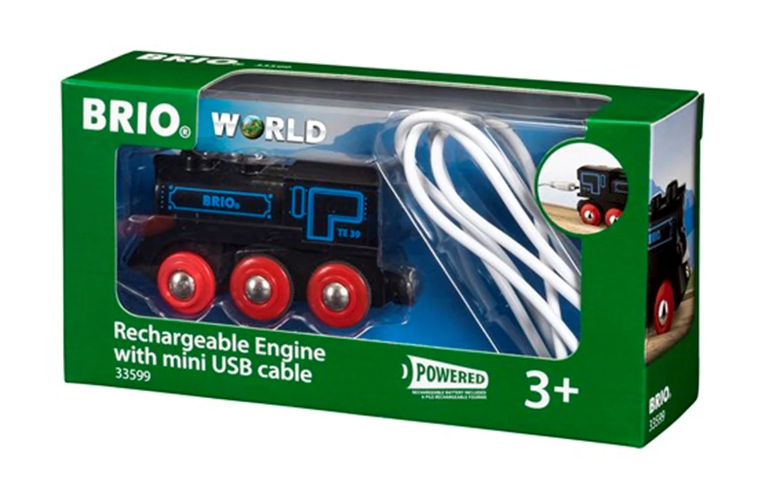 33599 BRIO WORLD - Rechargeable Engine with mini USB cable - Image 5
