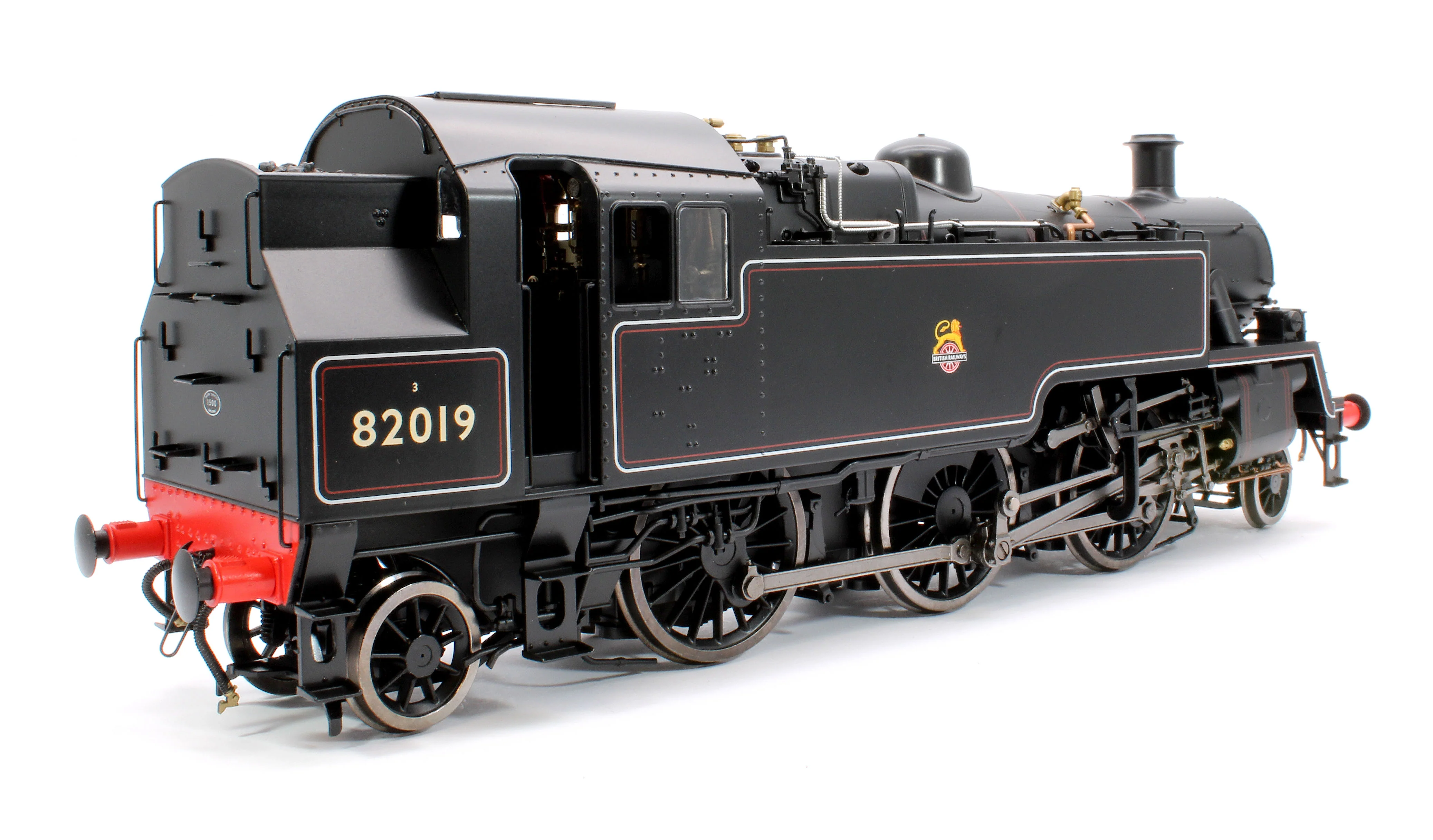 LHT-S-8204 British Railways Standard 3MT 2-6-2T Lined Black Early Crest 82019 - Steam Tank Locomotive - Image 4