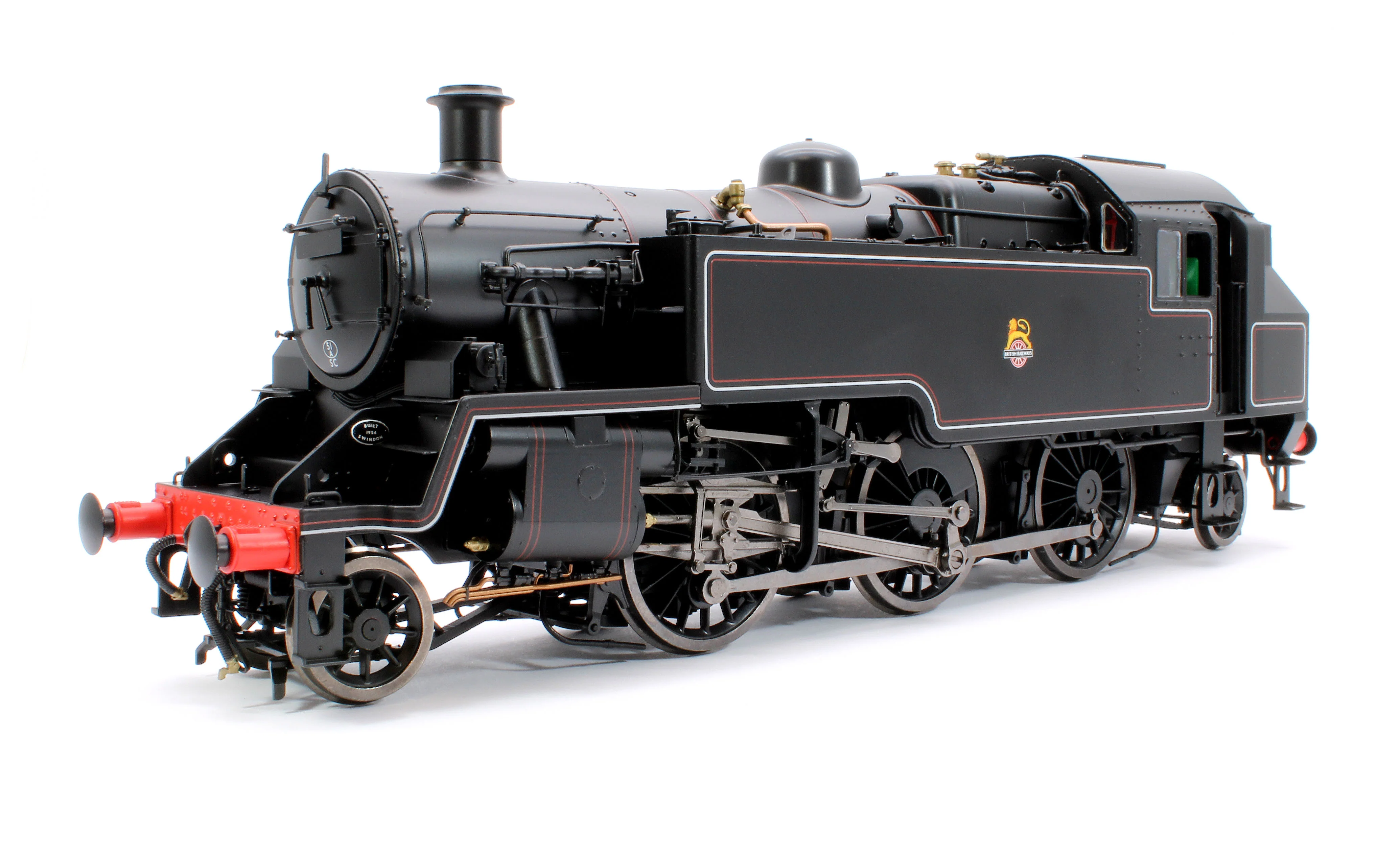 LHT-S-8202US British Railways Standard 3MT 2-6-2T Lined Black Early Crest Unnumbered - Steam Tank Locomotive - DCC Sound