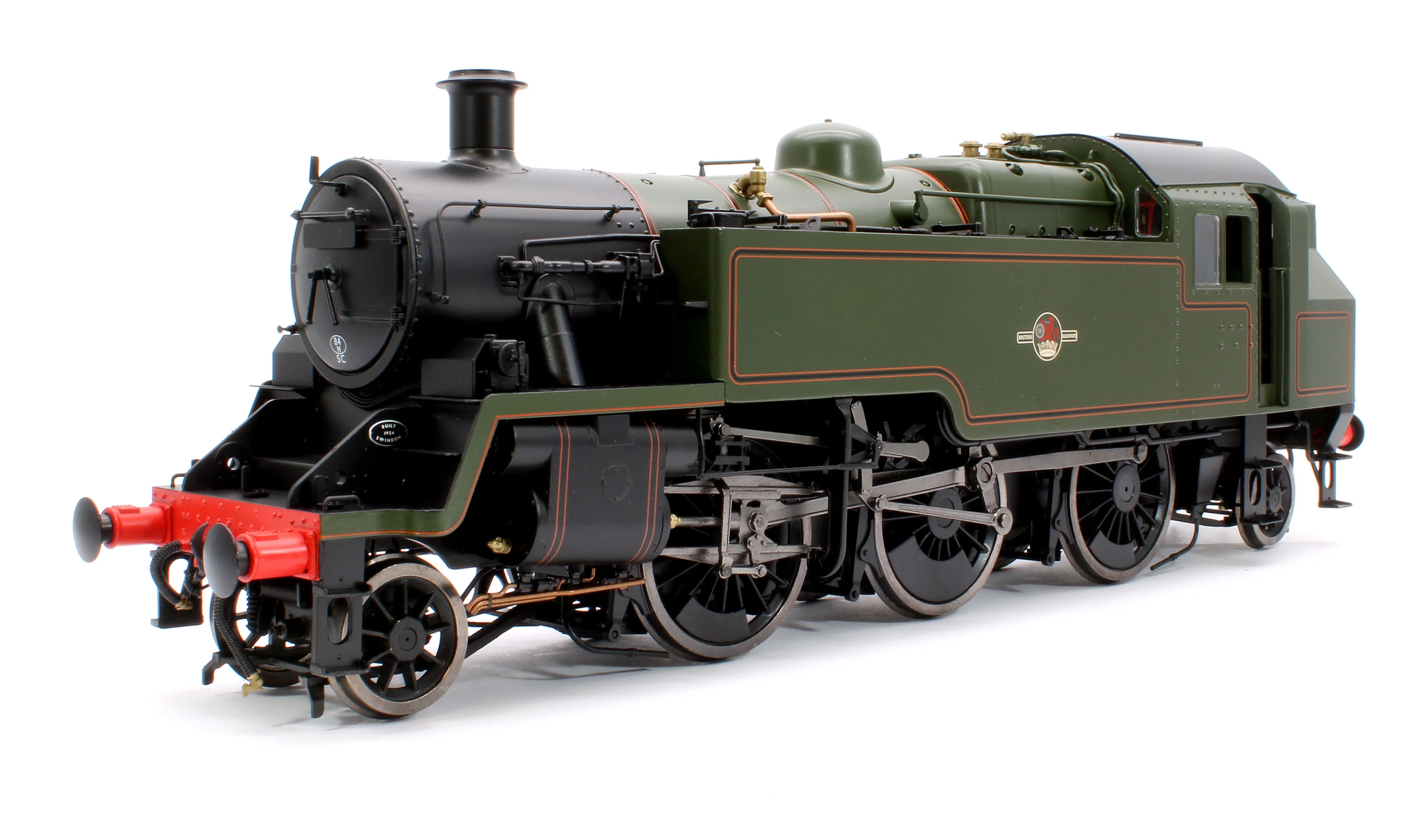 LHT-S-8208US British Railways Standard 3MT 2-6-2T Lined Green Late Crest Unnumbered - Steam Tank Locomotive - DCC Sound