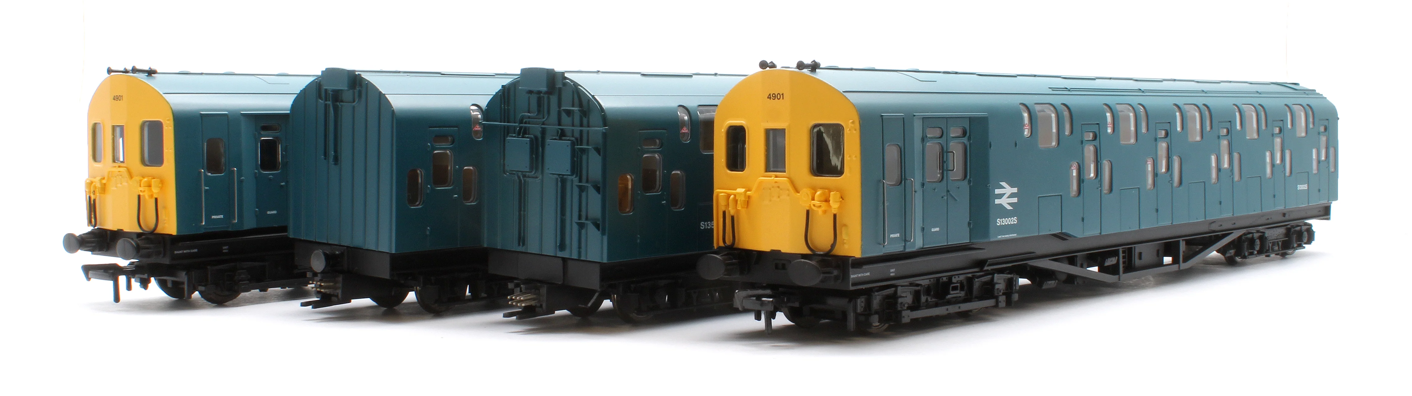 KRM-4DD-OO-F-1-B Bulleid Class 4DD Double Decker 4 Car EMU 4001/4901 BR Blue with Full Yellow Ends - DCC Fitted