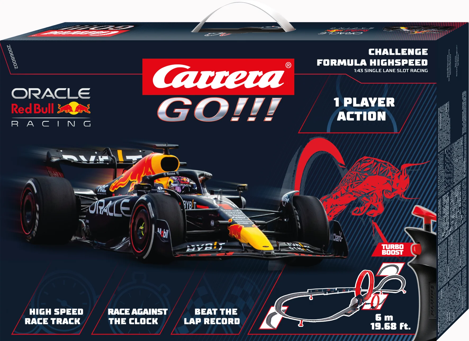 20068002UK Carrera GO!!! Formula High Speed - Challenger Single-Lane Racetrack (6.0m) F1 Verstappen