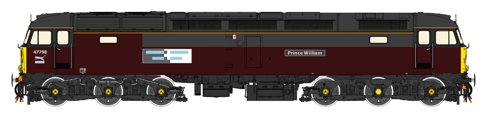 Highly Detailed Premium Weathered Class 47 RES Royal Livery 'Prince William' No.47798 Diesel Locomotive - DCC Sound