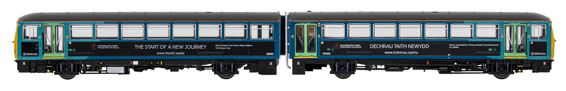 2D-143-004D Class 143 2 Car DMU 143602 Arriva Dark Blue With Transport For Wales Graphics - DCC Fitted - Image 2