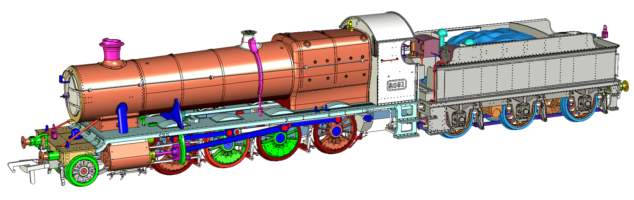 4S-009-007 Class 28xx / 2884 2851 BR Late Crest Black 2-8-0 Steam Locomotive - Image 3