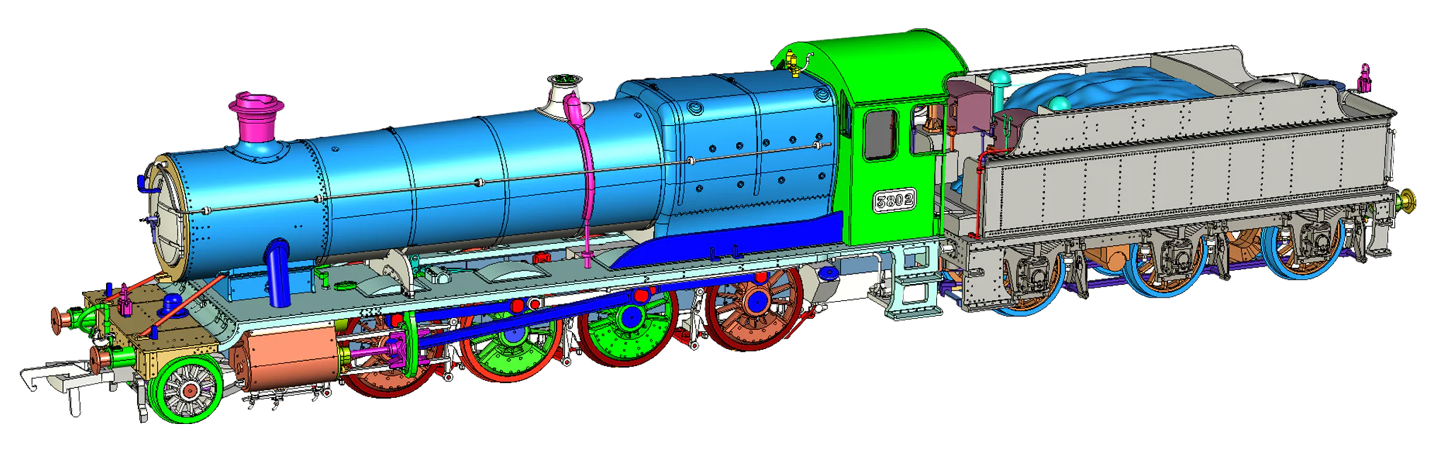 4S-009-006S Class 28xx / 2884 3802 BR Early Emblem Black 2-8-0 Steam Locomotive - DCC Sound Fitted - Image 3