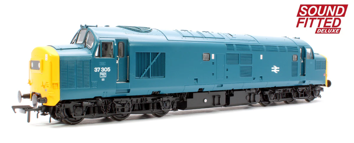 35-303SFX Class 37/0 Centre Headcode 37305 BR Blue Diesel Locomotive - DCC Sound Deluxe