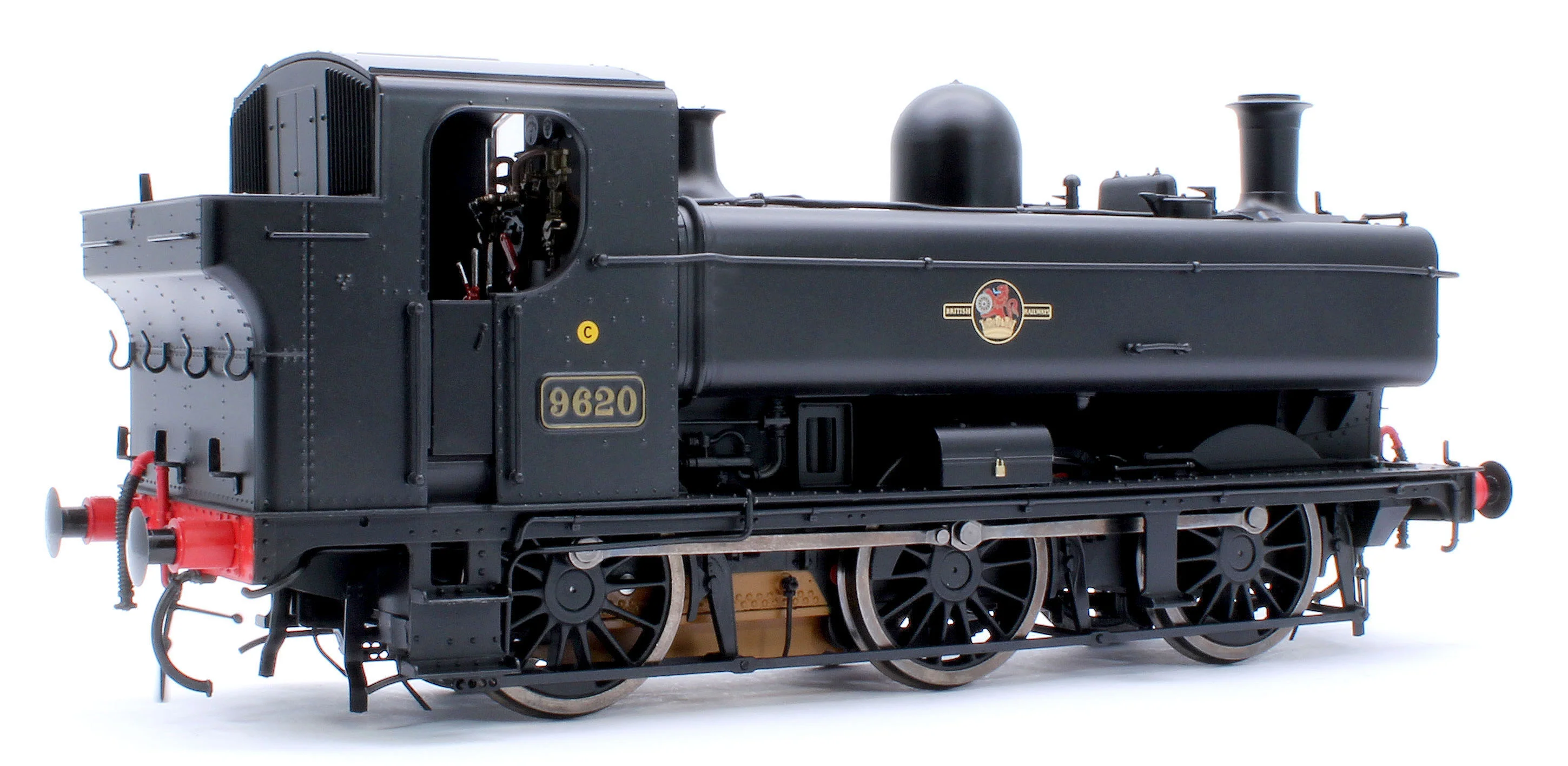 7S-007-021S Class 57xx Pannier BR Black Late Crest 9620 - Steam Tank Locomotive - Sound Fitted - Image 4