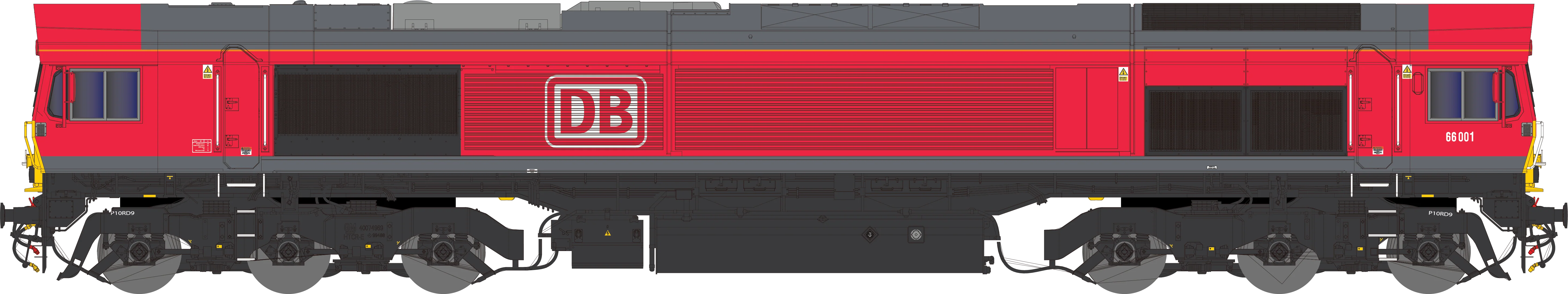 2D-066-001D Class 66 66001 DB Red Diesel Locomotive - DCC Fitted