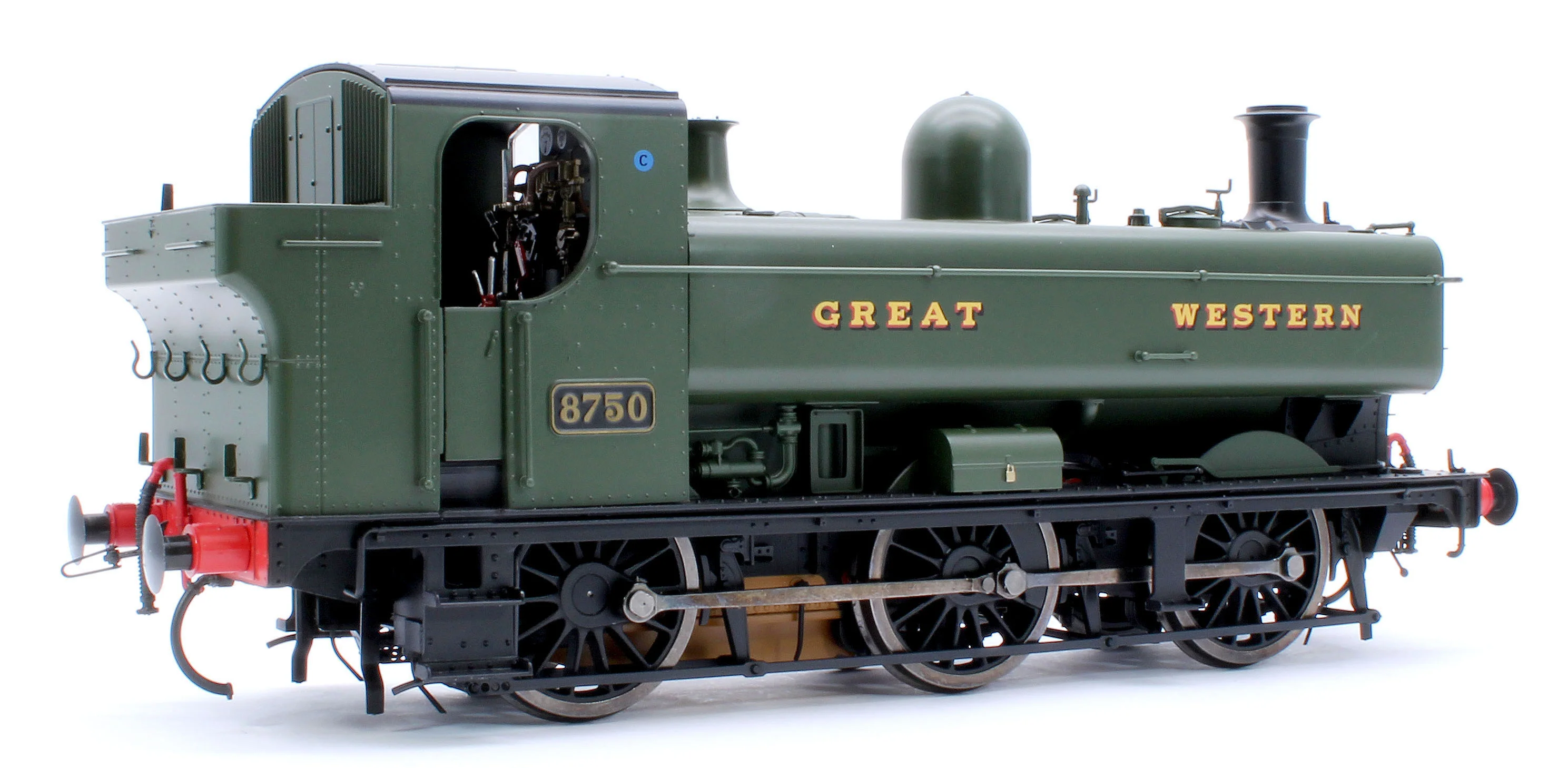 7S-007-018 Class 87xx Pannier 'Great Western' Green 8750 - Steam Tank Locomotive - Image 4