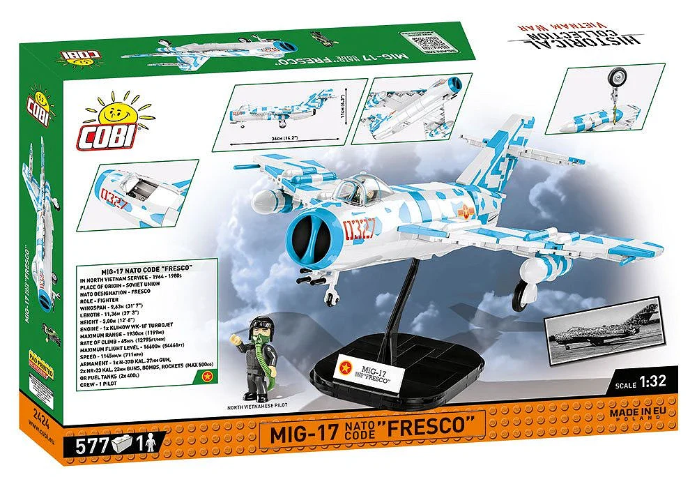 MIG-17 NATO Code F Vietnam War (577 pcs) Model Kit - Image 13