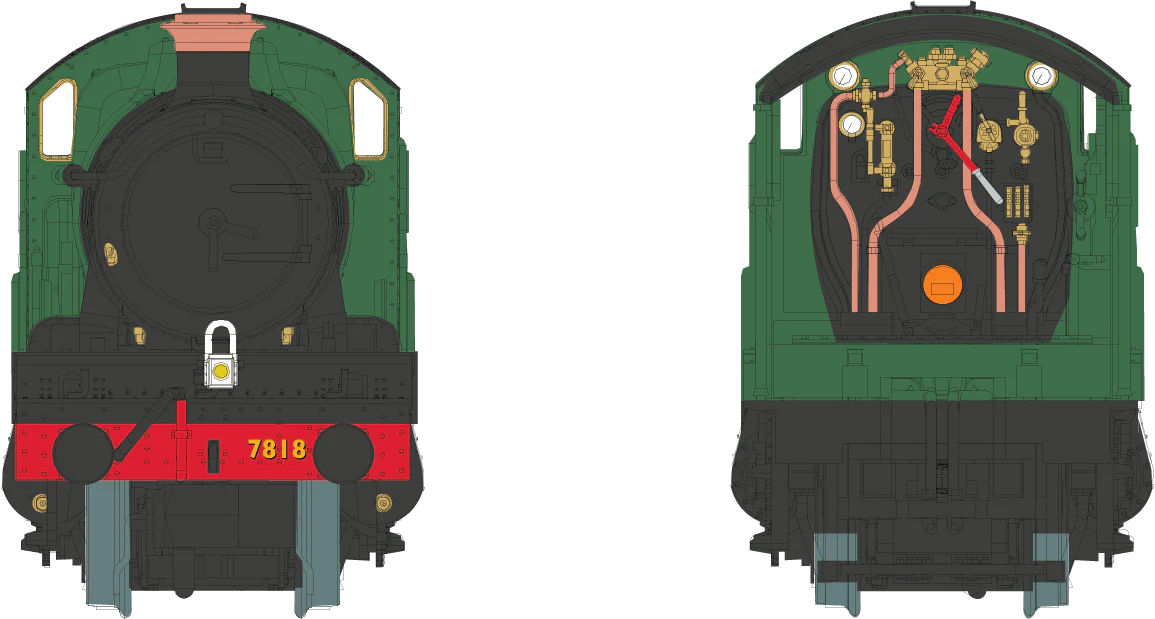 2S-001-005D 4-6-0 Granville Manor 7818 Green Shirt Button Steam Locomotive - DCC Fitted - Image 3