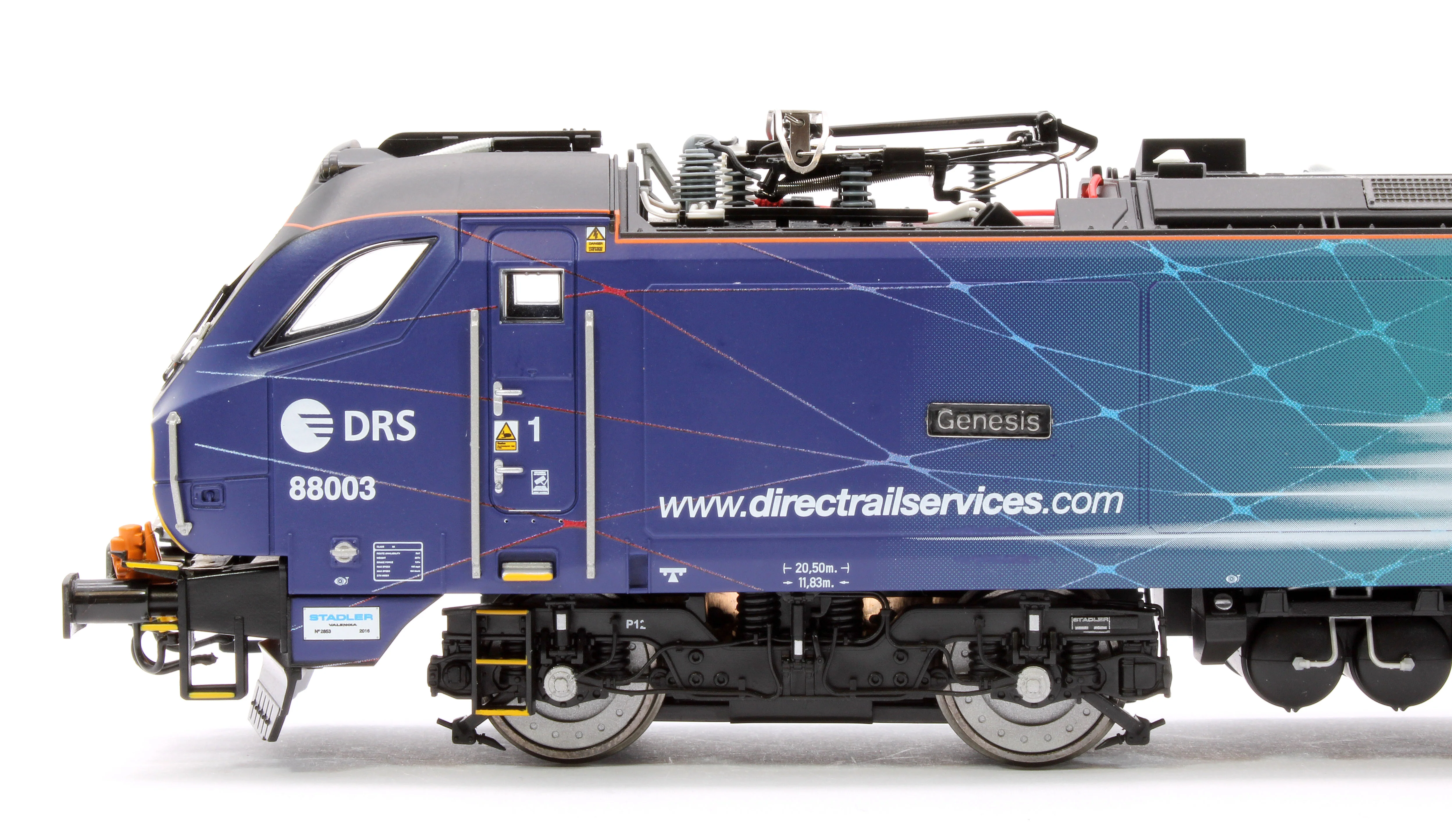 4D-088-002D Class 88 'Genesis' 88003 DRS Electro-Diesel Locomotive (DCC Fitted & Working Pantograph) - Image 8