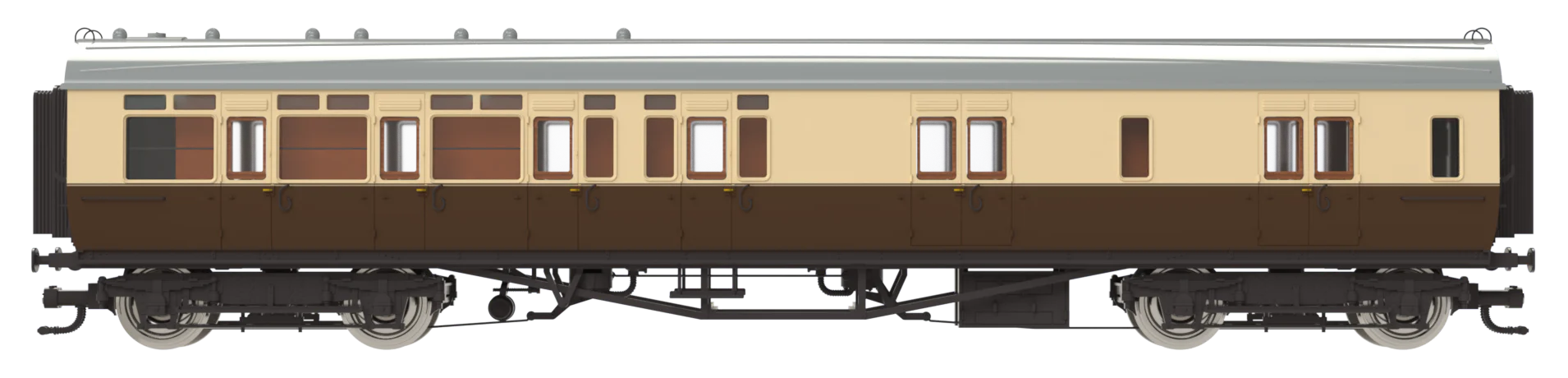 4P-021-304 GWR Corridor Toplight 1935 Chocolate & Cream Roundel Brake Third LH 3788 - Image 2