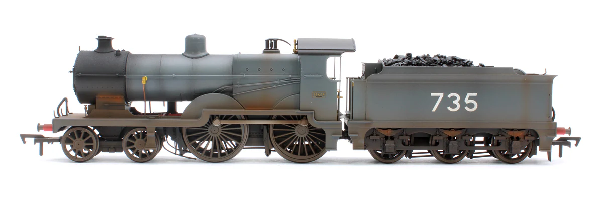 4S-028-001DWL Highly Detailed Premium Weathered SECR Maunsell D1 Class SECR Grey 4-4-0 Steam Locomotive No.735 - Image 5