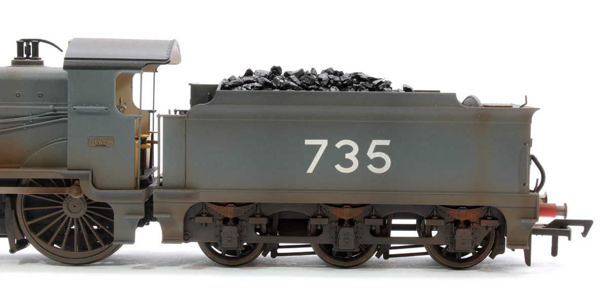 4S-028-001DWL Highly Detailed Premium Weathered SECR Maunsell D1 Class SECR Grey 4-4-0 Steam Locomotive No.735 - Image 7