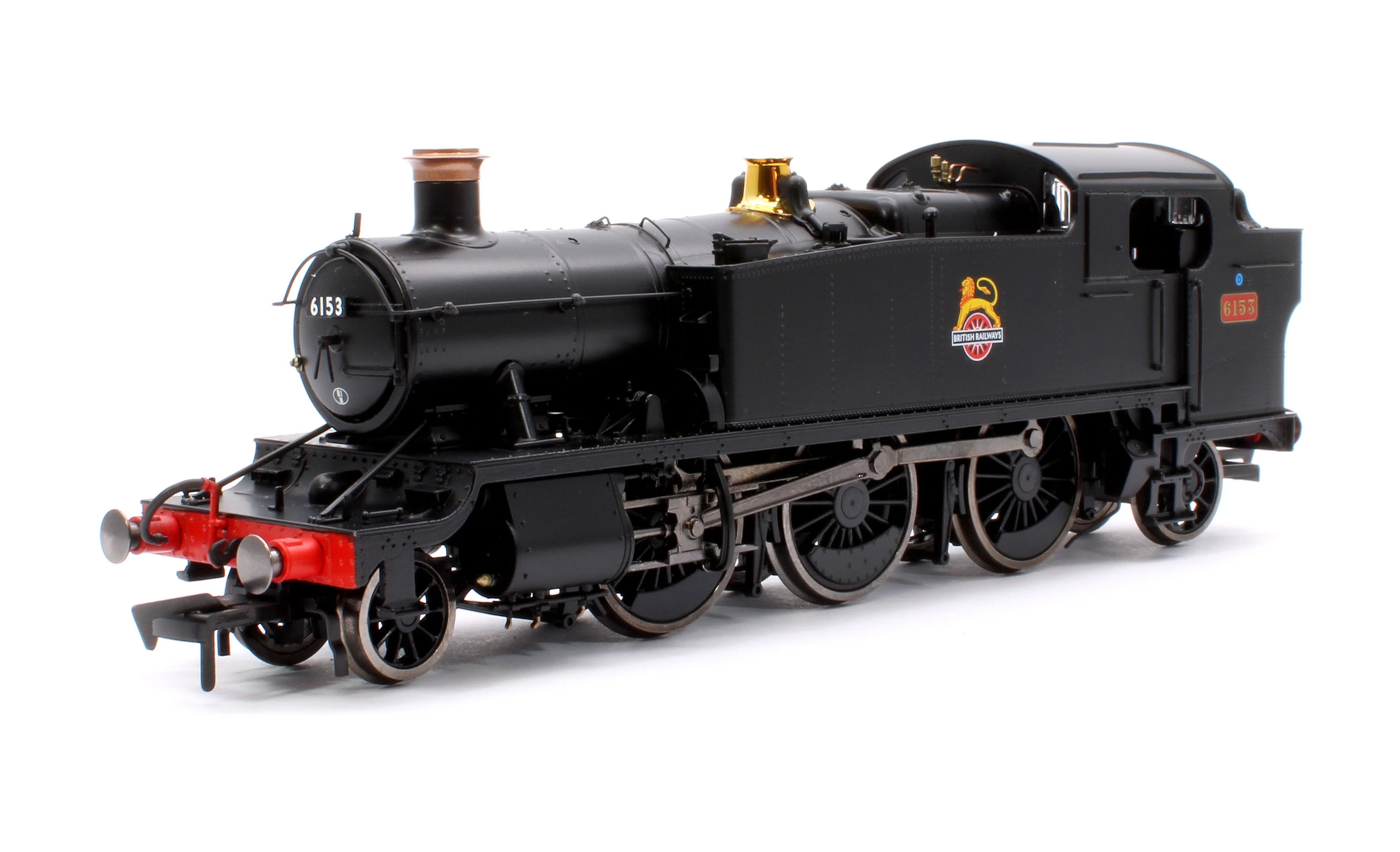 4S-041-013D Large Prairie 6153 BR Black Early Crest Steam Locomotive - DCC Fitted