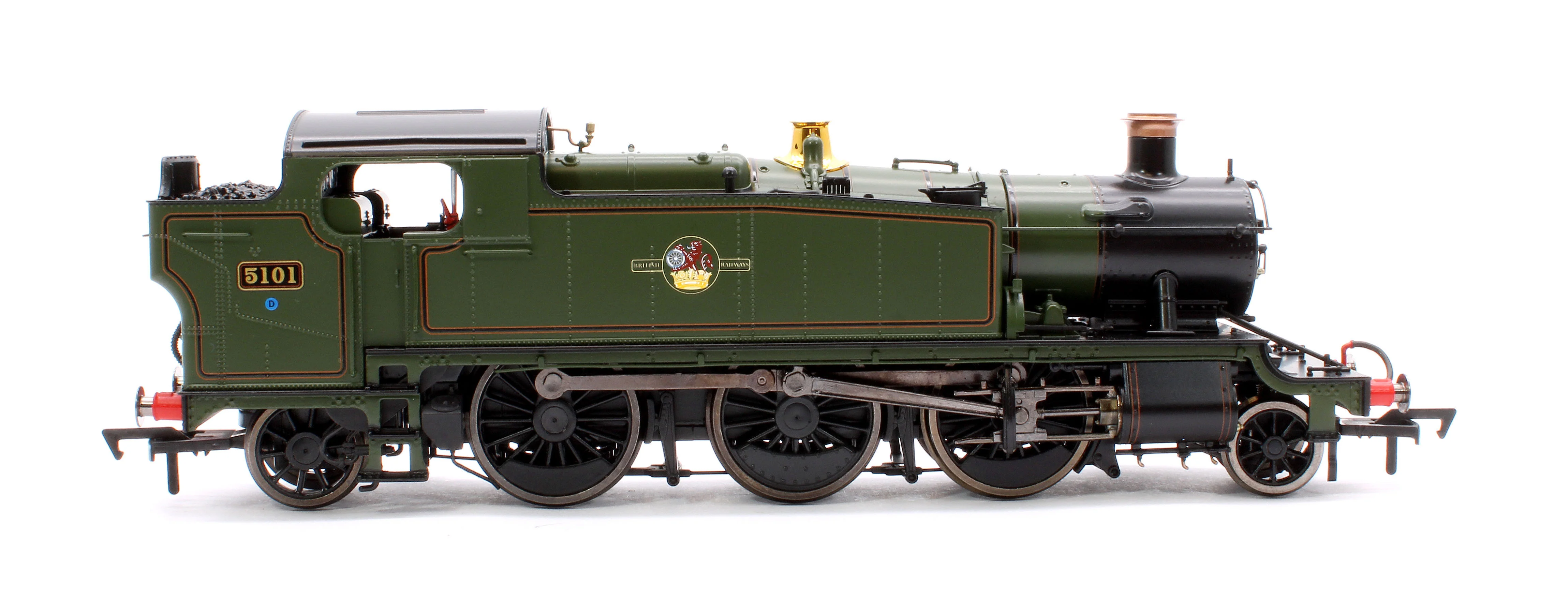 4S-041-015 Large Prairie 5101 Lined BR Green Late Crest Steam Locomotive - Image 6