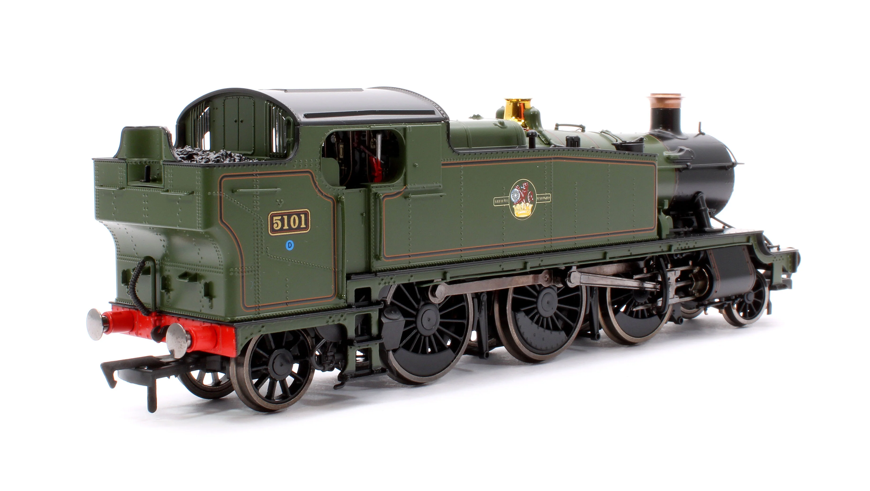 4S-041-015S Large Prairie 5101 Lined BR Green Late Crest Steam Locomotive - DCC Sound - Image 3