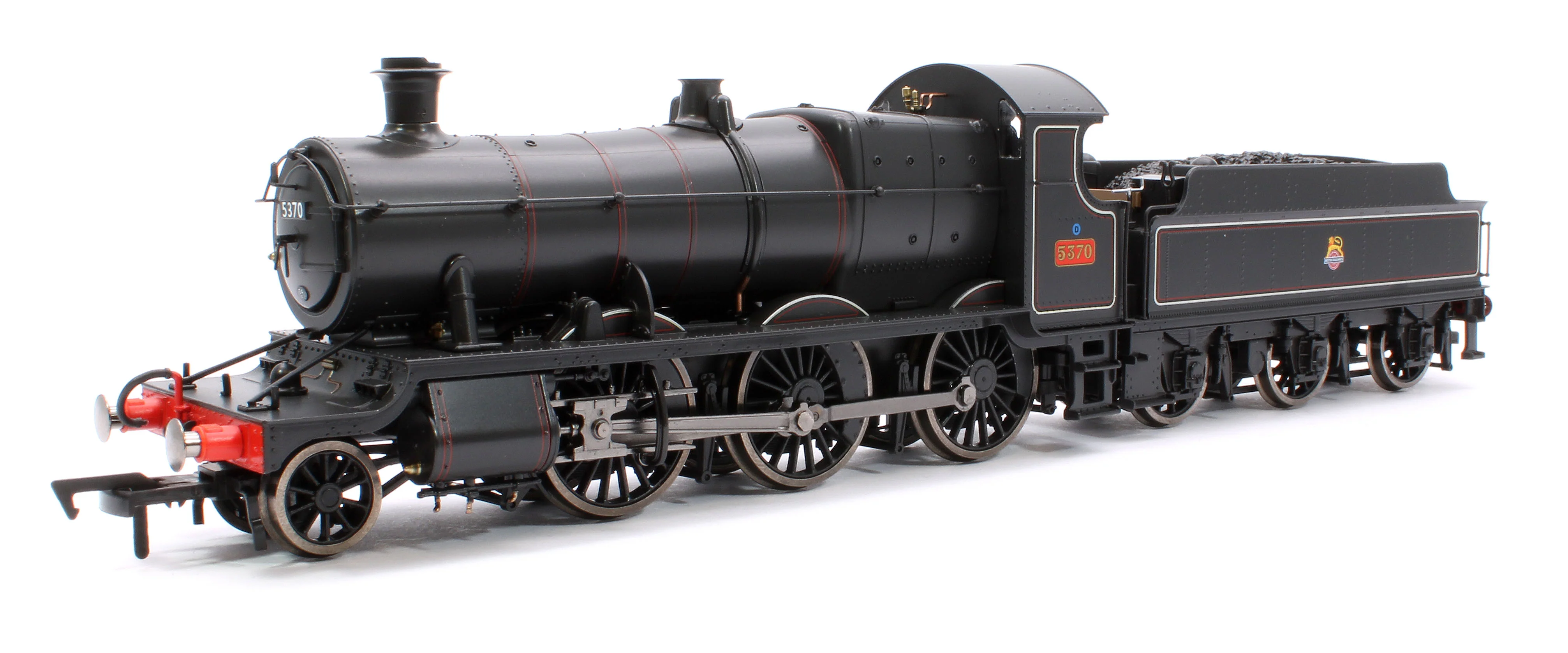 4S-043-013D GWR 43xx 2-6-0 Mogul 5370 BR Lined Black Early Crest Steam Locomotive - DCC Fitted