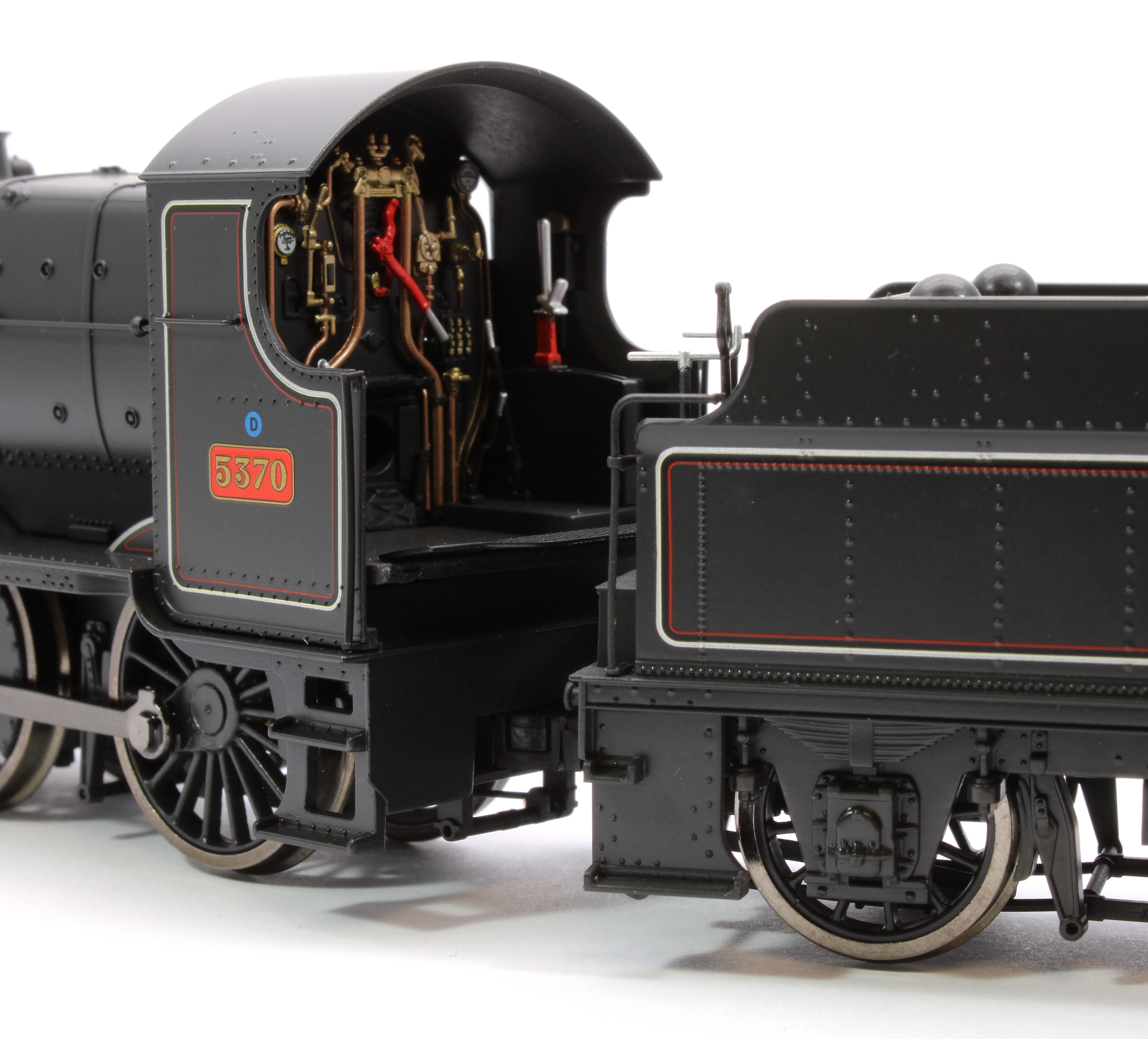 4S-043-013D GWR 43xx 2-6-0 Mogul 5370 BR Lined Black Early Crest Steam Locomotive - DCC Fitted - Image 8