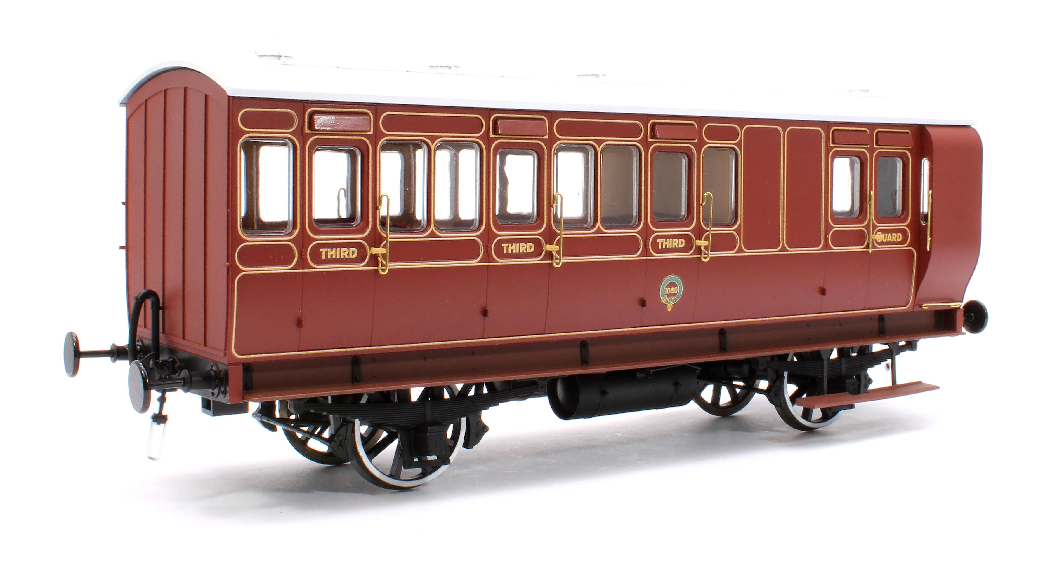 Stroudley 4 Wheel Gas Lit Brake 3rd Lined Brown 891 (Light Bar Fitted) - Image 3