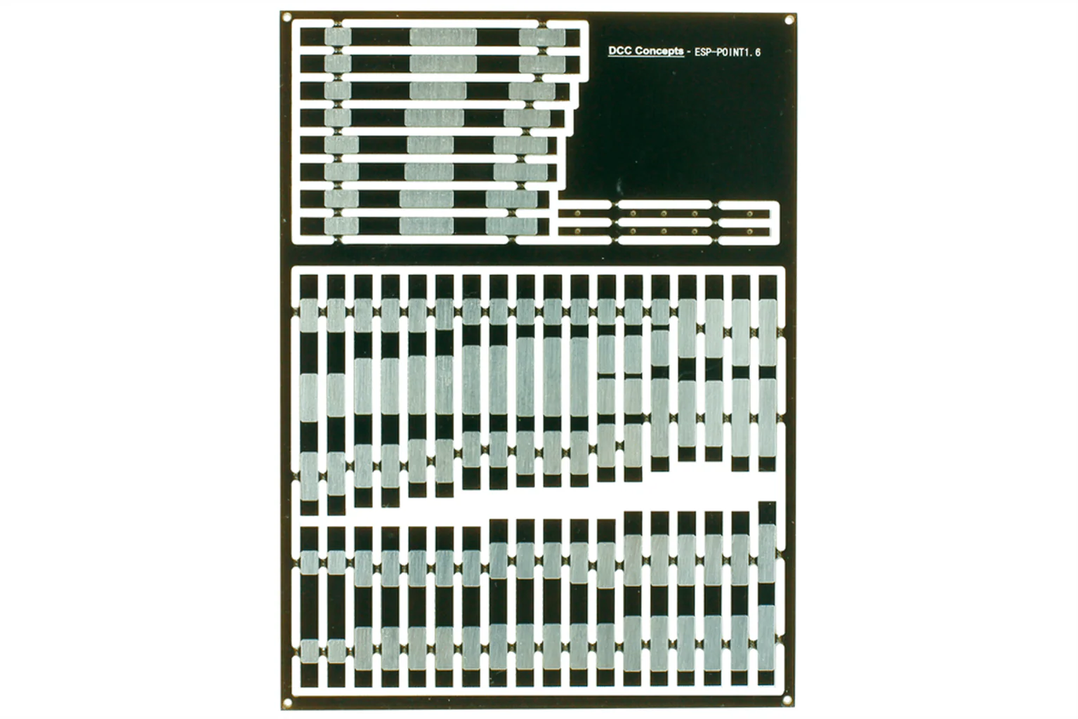 ESP-POINT1.6 Pre-Etched Sleepers 1.6mm (4mm scale) B9 to A5 Points