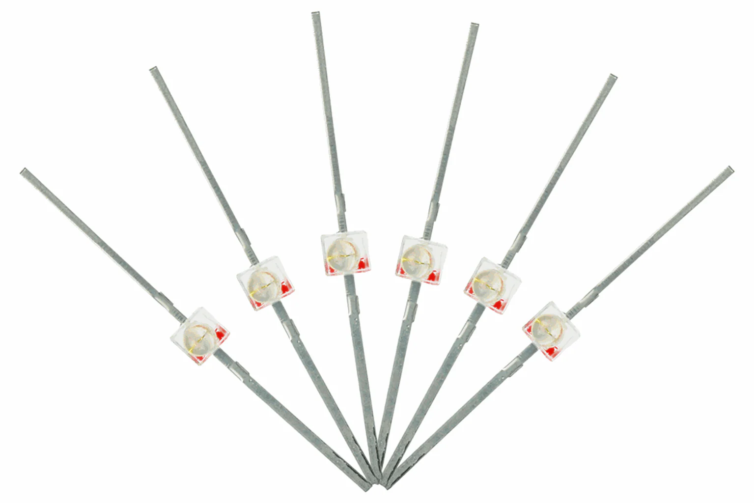 LED-RDM Mini Butterfly Type 6x 1.6mm (w/resistors) Red