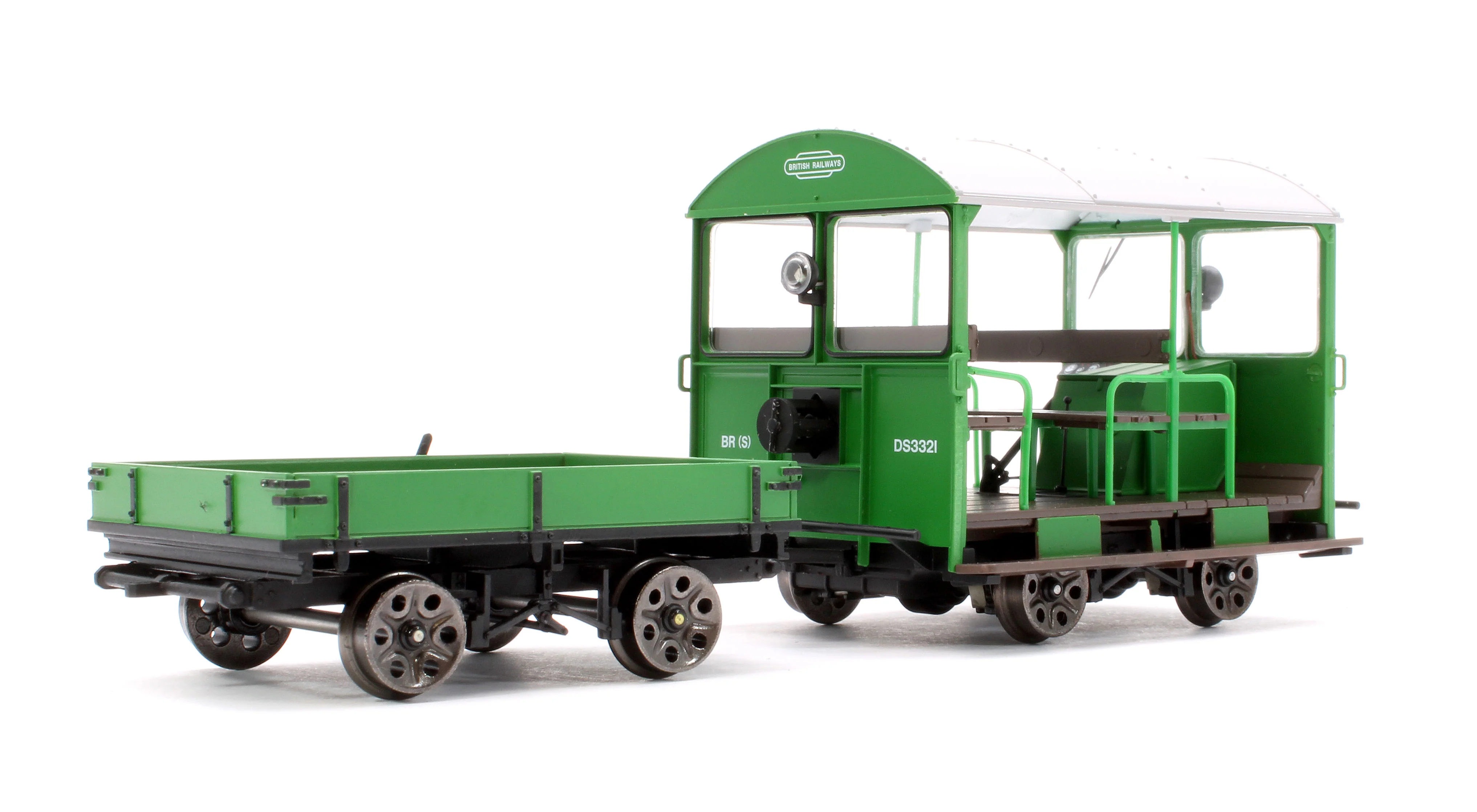 Wickham Trolley & Trailer, BR (SR) Green DS3321 - Image 3