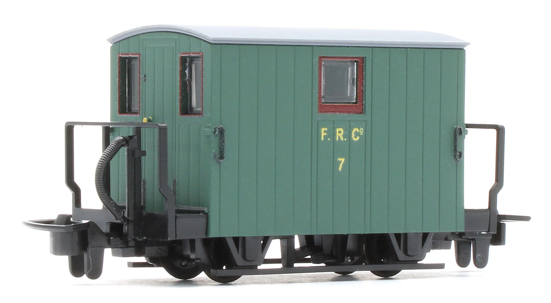GR582A 4 Wheel Ffestiniog Railway Quarryman Brake Van, Double Balcony 1920s Green No.7 - Image 3