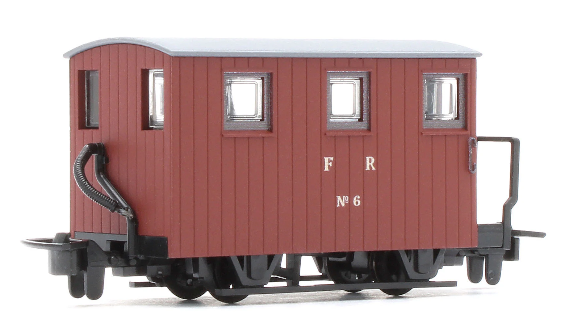 GR591A 4 Wheel Ffestiniog Railway Brake Van Single Balcony Brown No.6 - Image 3