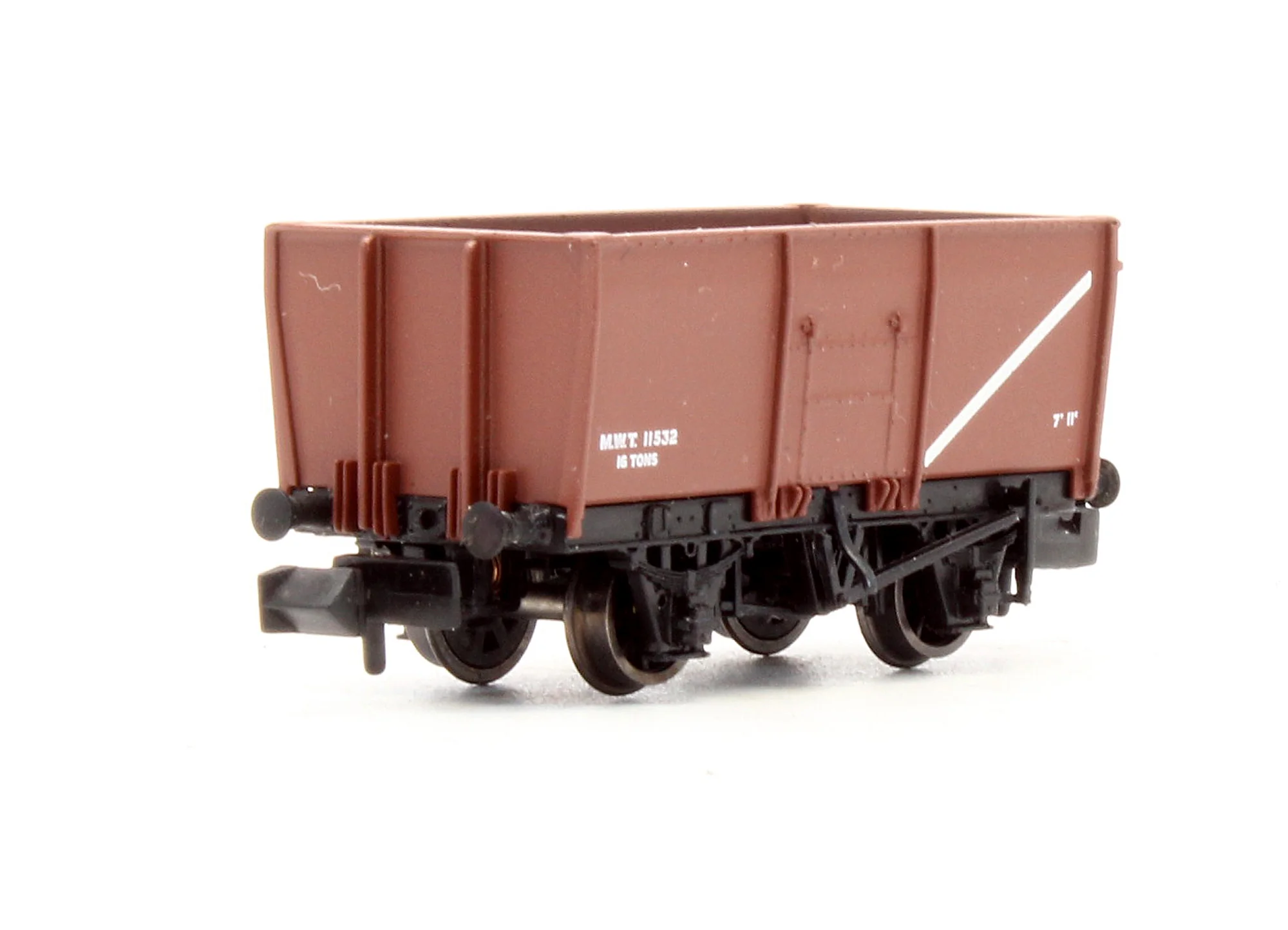 Pre-Owned 16 Ton Slope Sided Mineral Wagon Riveted Side Door MWT Brown '11532' - Image 2