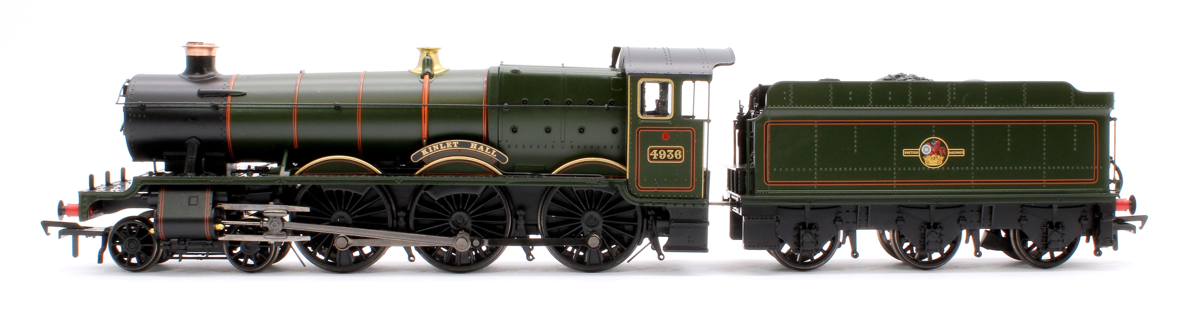 32-008 GWR 49XX 'Hall' 4936 'Kinlet Hall' BR Lined Green (Late Crest) Steam Locomotive - Image 5