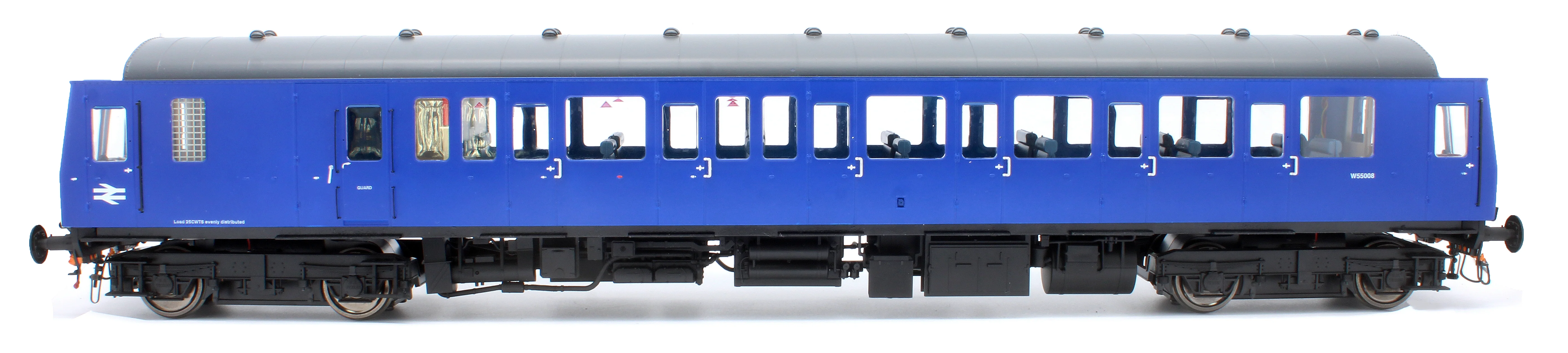 1226 Class 122 BR Blue Small Yellow Panel (White Cab Roof) Single Car DMU W55008 - Image 6