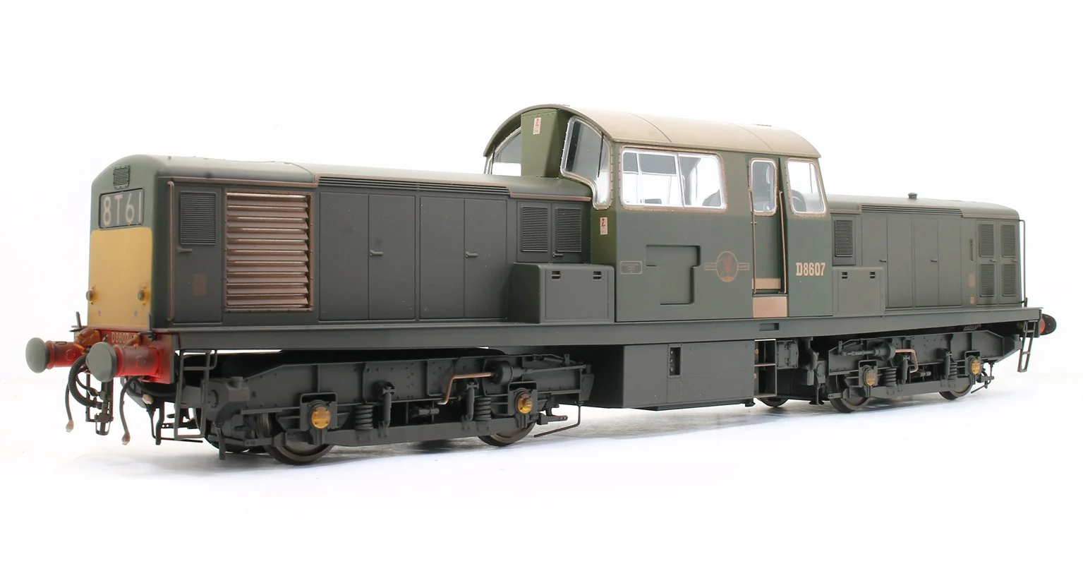 Class 17 Clayton BR green D8607 (small yellow panel) Diesel Locomotive - Weathered - Image 3