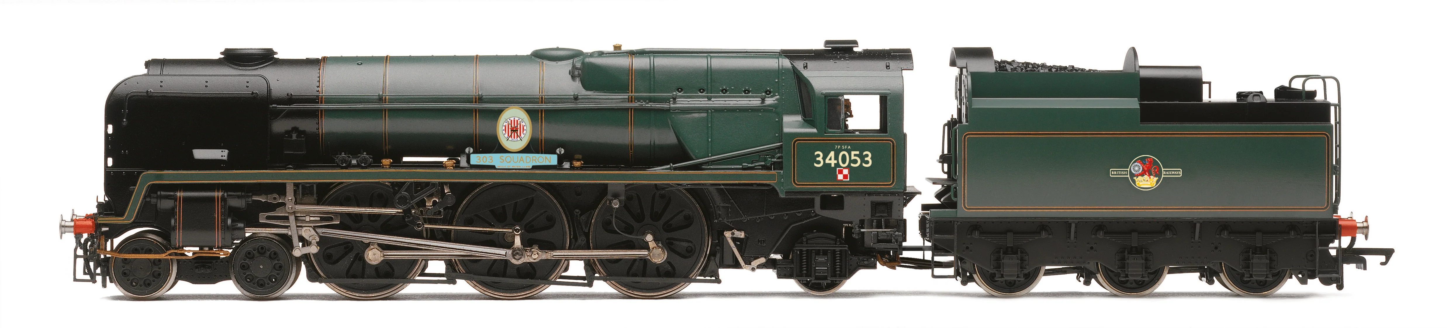 Rebuilt Battle of Britain 4-6-2 BR Green Late Crest 34053 '303 Squadron' Steam Locomotive